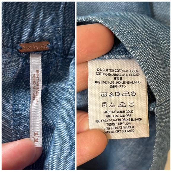 Free People Show Me some Shoulder Chambray top size Medium - Picture 7 of 7